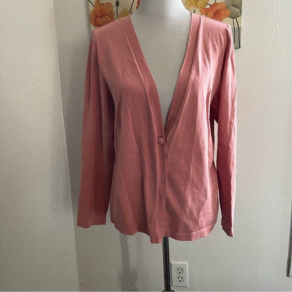 Lane Bryant Womens pink open long sleeve cardigan size 14/16